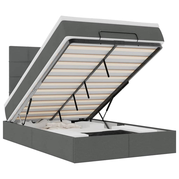 vidaXL Struttura Letto Pouf con Materasso 80x200 cm in Tessuto