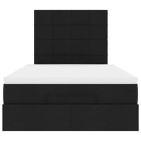 vidaXL Struttura Letto Pouf con Materasso Nero 120x190 cm in Tessuto