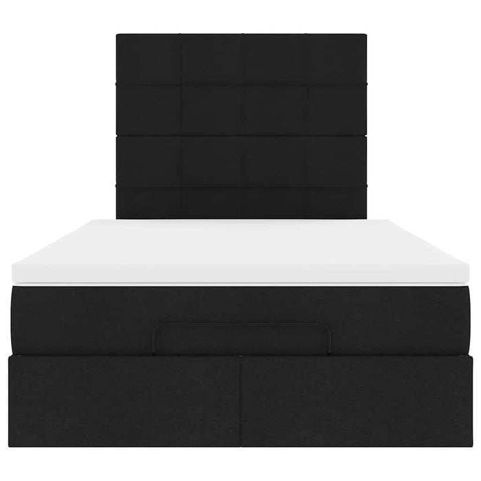 vidaXL Struttura Letto Pouf con Materasso Nero 120x190 cm in Tessuto