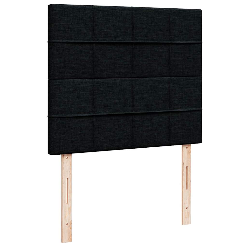 vidaXL Struttura Letto Pouf con Materasso Nero 120x190 cm in Tessuto