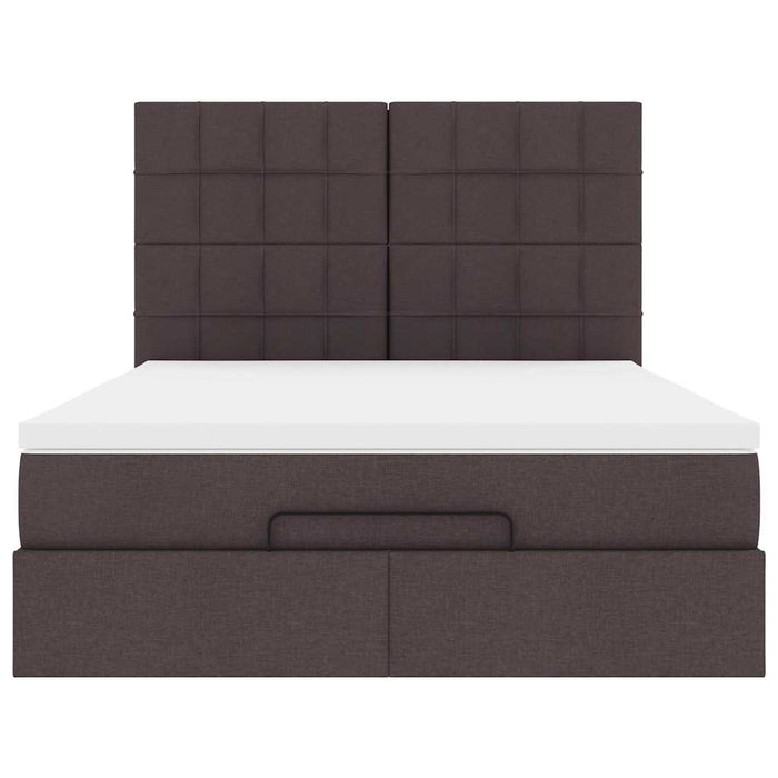 vidaXL Struttura Letto Pouf con Materasso 140x190 cm in Tessuto