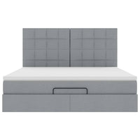 vidaXL Struttura Letto Pouf con Materasso 180x200 cm in Tessuto