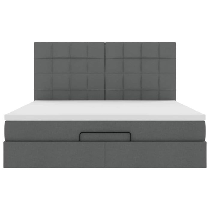 vidaXL Struttura Letto Pouf con Materasso 180x200 cm in Tessuto