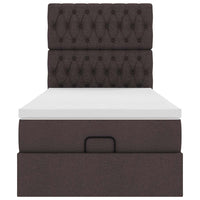 vidaXL Pouf Letto con Materasso Marrone Scuro 100x200 cm in Tessuto