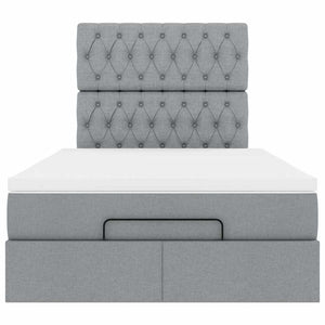 vidaXL Struttura Letto Pouf con Materasso 120x200 cm in Tessuto