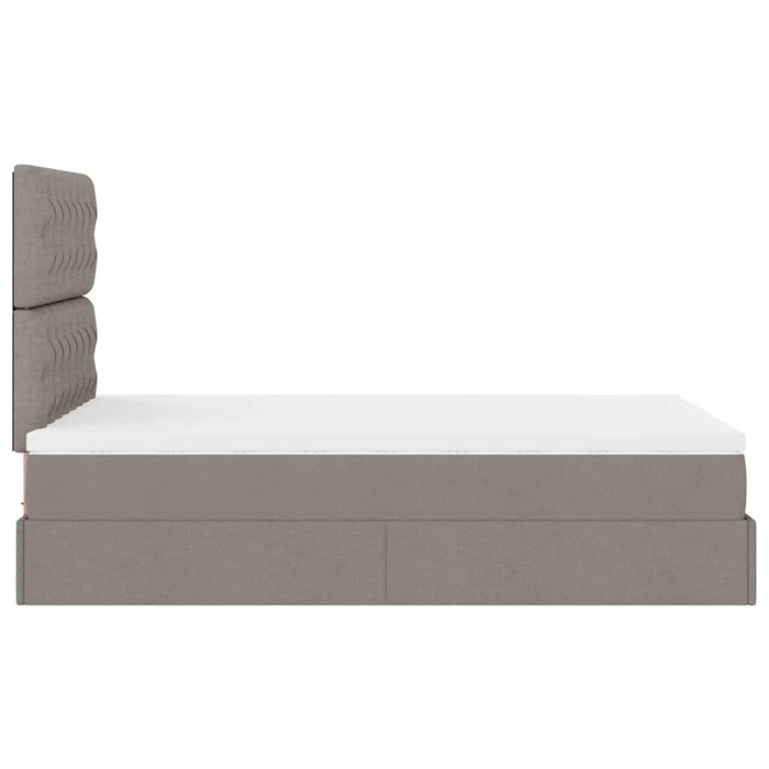Struttura Letto Pouf con Materasso Tortora 120x200cm in Tessuto 3313234