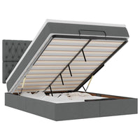 vidaXL Struttura Letto Pouf con Materasso 140x190 cm in Tessuto