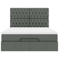 vidaXL Struttura Letto Pouf con Materasso 140x190 cm in Tessuto