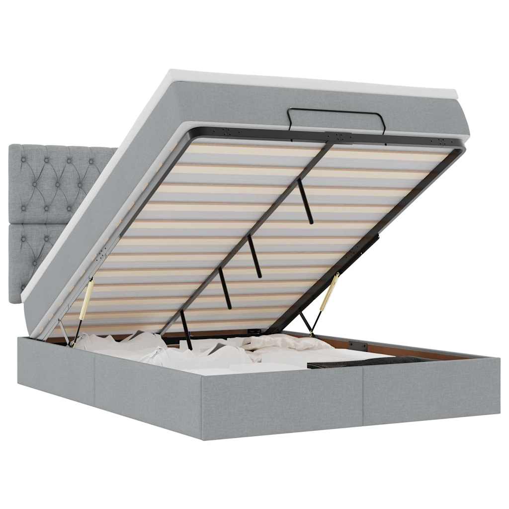 vidaXL Struttura Letto Pouf con Materasso 140x200 cm in Tessuto