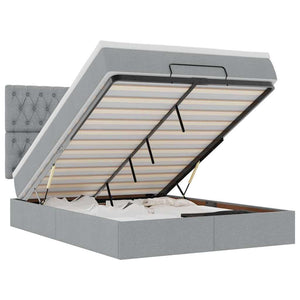 vidaXL Struttura Letto Pouf con Materasso 140x200 cm in Tessuto