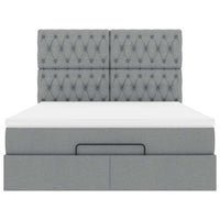 vidaXL Struttura Letto Pouf con Materasso 140x200 cm in Tessuto