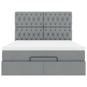 vidaXL Struttura Letto Pouf con Materasso 140x200 cm in Tessuto