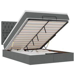 vidaXL Struttura Letto Pouf con Materasso 140x200 cm in Tessuto