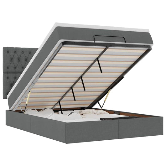 vidaXL Struttura Letto Pouf con Materasso 140x200 cm in Tessuto