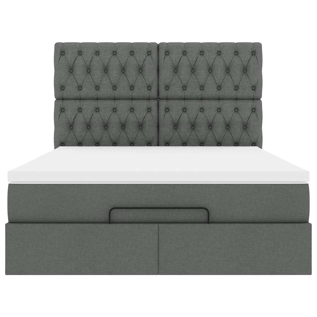 vidaXL Struttura Letto Pouf con Materasso 140x200 cm in Tessuto