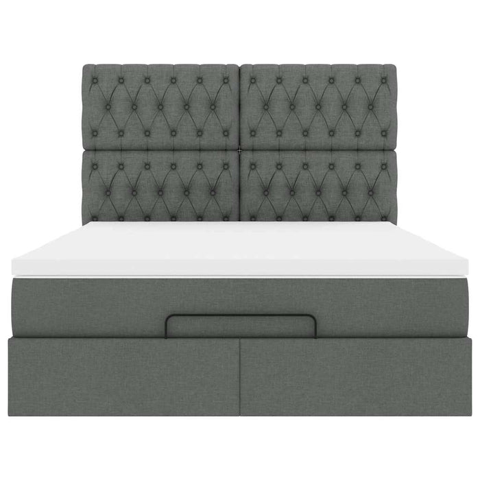 vidaXL Struttura Letto Pouf con Materasso 140x200 cm in Tessuto