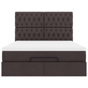 vidaXL Struttura Letto Pouf con Materasso 140x200 cm in Tessuto