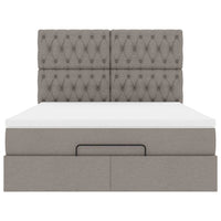 Struttura Letto Pouf con Materasso Tortora 140x200cm in Tessuto 3313248