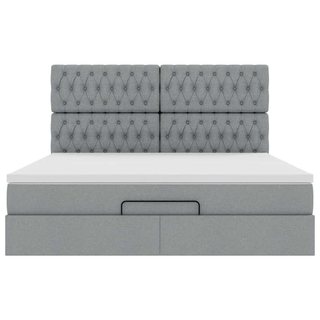 vidaXL Struttura Letto Pouf con Materasso 160x200 cm in Tessuto