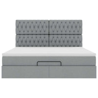 vidaXL Struttura Letto Pouf con Materasso 160x200 cm in Tessuto