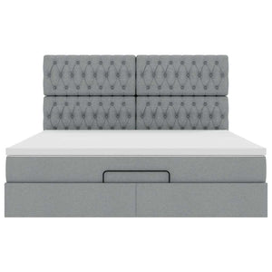 vidaXL Struttura Letto Pouf con Materasso 160x200 cm in Tessuto