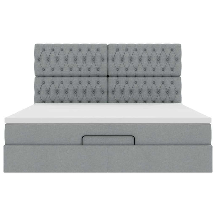 vidaXL Struttura Letto Pouf con Materasso 160x200 cm in Tessuto