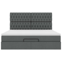 vidaXL Struttura Letto Pouf con Materasso 160x200 cm in Tessuto