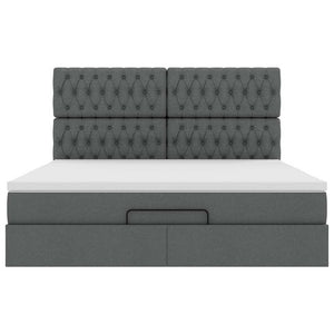 vidaXL Struttura Letto Pouf con Materasso 160x200 cm in Tessuto