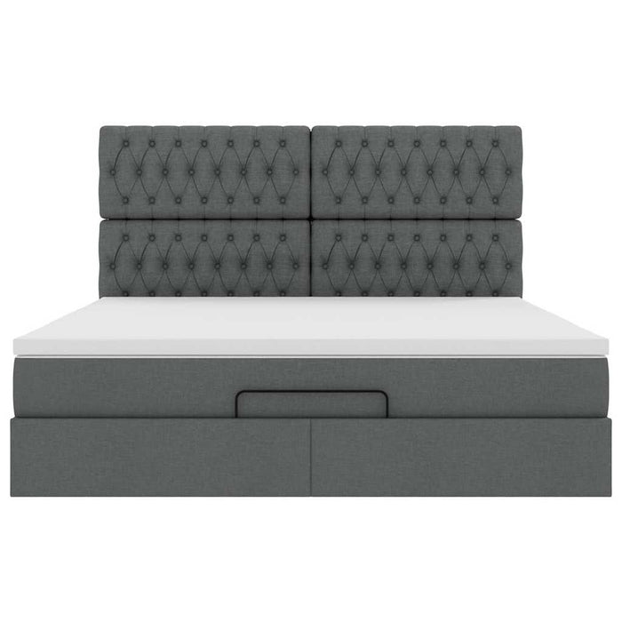 vidaXL Struttura Letto Pouf con Materasso 160x200 cm in Tessuto