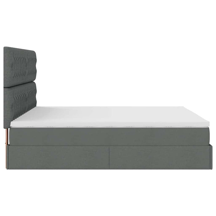 vidaXL Struttura Letto Pouf con Materasso 160x200 cm in Tessuto