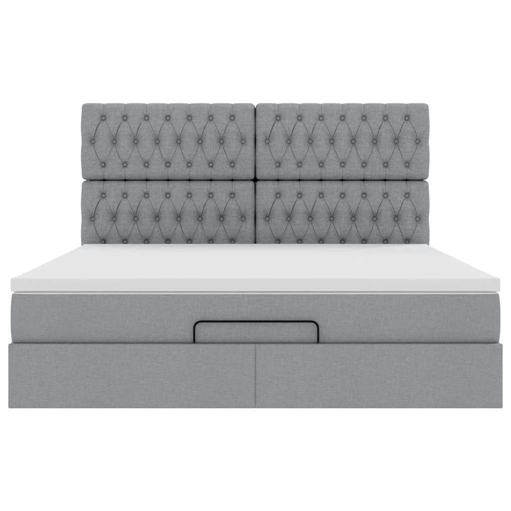 vidaXL Struttura Letto Pouf con Materasso 180x200 cm in Tessuto
