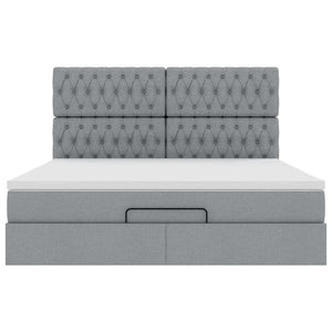vidaXL Struttura Letto Pouf con Materasso 180x200 cm in Tessuto