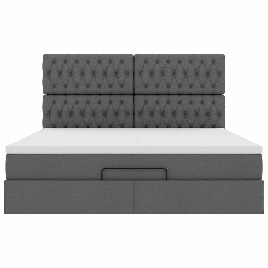 vidaXL Struttura Letto Pouf con Materasso 180x200 cm in Tessuto