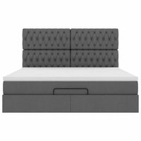 vidaXL Struttura Letto Pouf con Materasso 180x200 cm in Tessuto