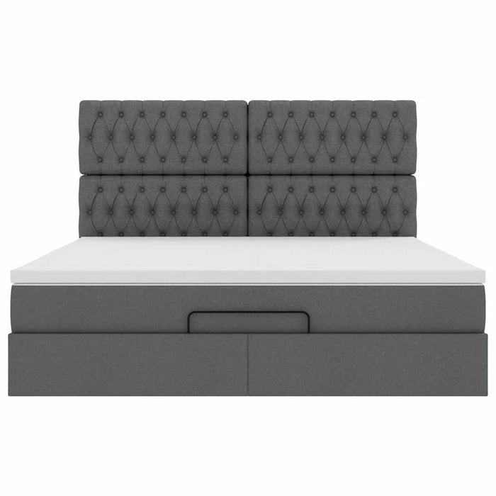 vidaXL Struttura Letto Pouf con Materasso 180x200 cm in Tessuto
