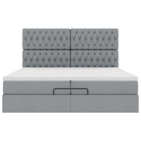 Struttura Letto Pouf con Materassi 200x200 cm in Tessuto 3313266