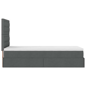 vidaXL Pouf Letto con Materasso Grigio Scuro 90x200 cm in Tessuto