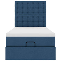 vidaXL Pouf Letto con Materasso Blu 90x200 cm in Tessuto