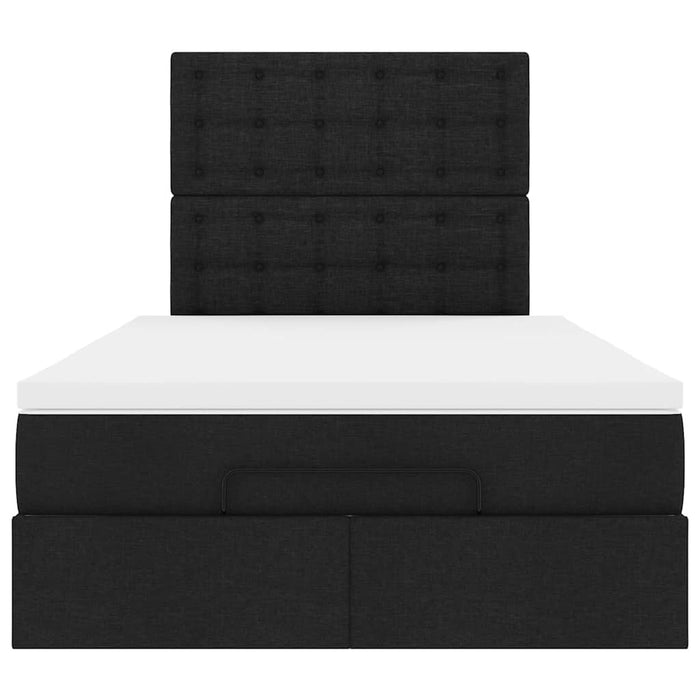 vidaXL Struttura Letto Pouf con Materasso Nero 120x190 cm in Tessuto