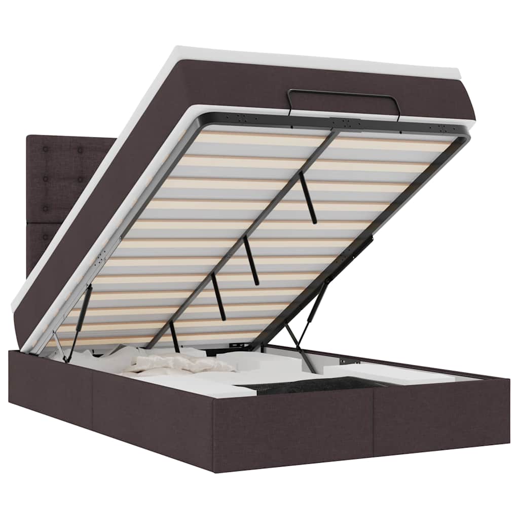 Struttura Letto Pouf con Materasso 120x200 cm in Tessuto 3313316