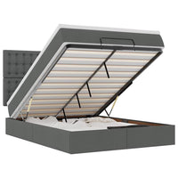 vidaXL Struttura Letto Pouf con Materasso 140x190 cm in Tessuto