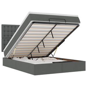 vidaXL Struttura Letto Pouf con Materasso 140x190 cm in Tessuto