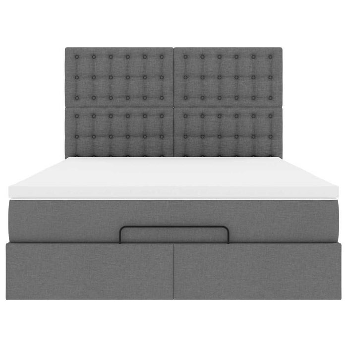 vidaXL Struttura Letto Pouf con Materasso 140x190 cm in Tessuto