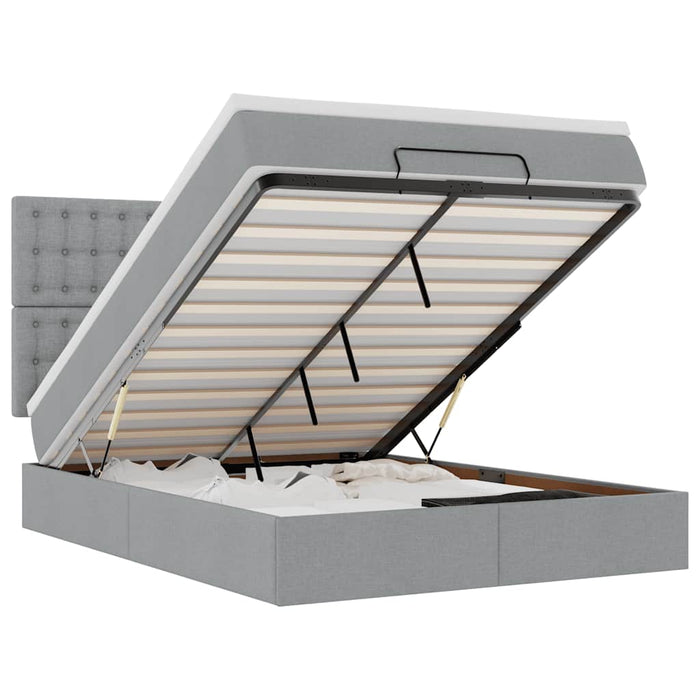 Struttura Letto Pouf con Materasso 140x200 cm in Tessuto 3313327