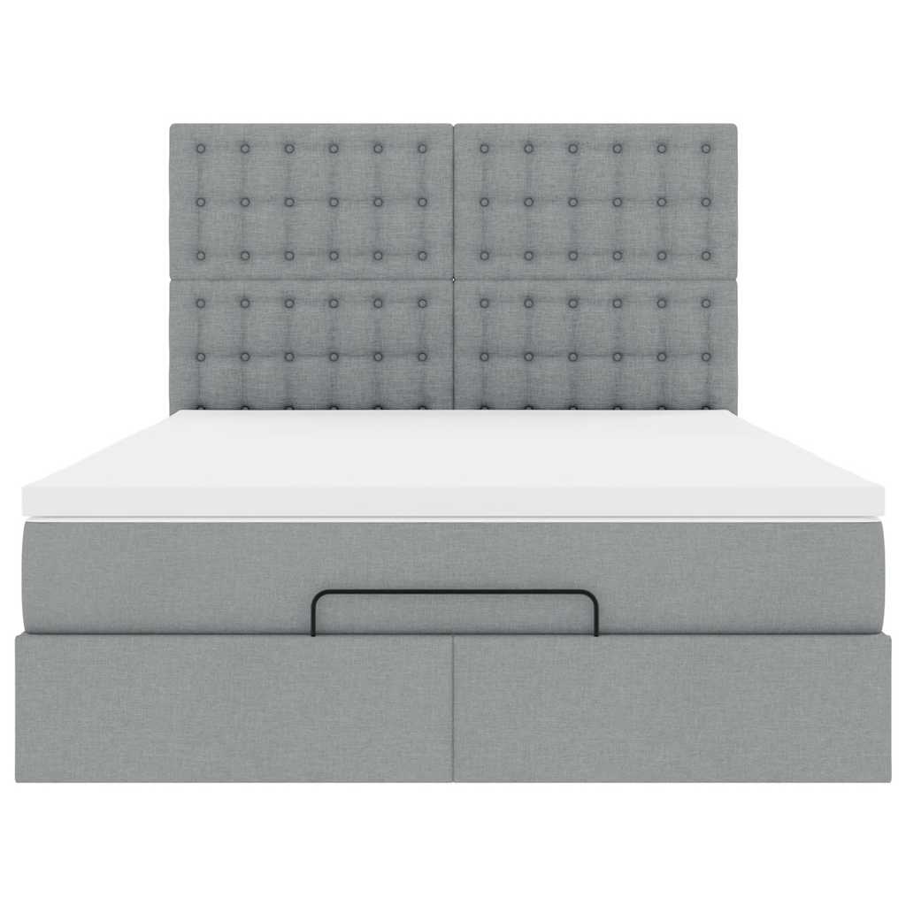 Struttura Letto Pouf con Materasso 140x200 cm in Tessuto