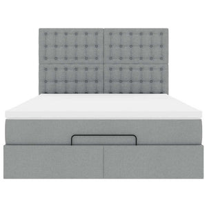 Struttura Letto Pouf con Materasso 140x200 cm in Tessuto