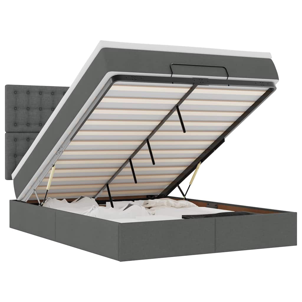 vidaXL Struttura Letto Pouf con Materasso 140x200 cm in Tessuto