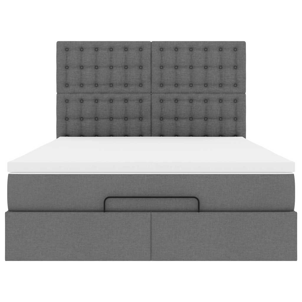 vidaXL Struttura Letto Pouf con Materasso 140x200 cm in Tessuto