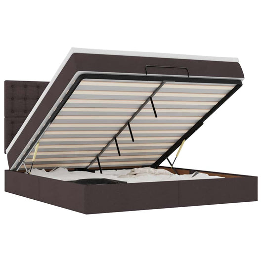 vidaXL Struttura Letto Pouf con Materasso 160x200 cm in Tessuto