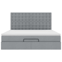 vidaXL Struttura Letto Pouf con Materasso 180x200 cm in Tessuto